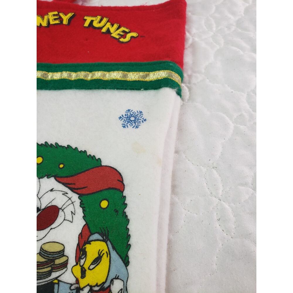 VTG Looney Tunes Bugs Bunny Sylvester Tweety Bird Christmas Stocking Warner Bros - Picture 6 of 10